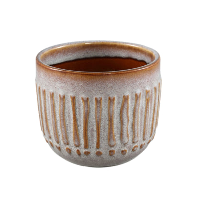 Ptmd pot de fleur ruuby s gris marron 11 cm | 18 pièces