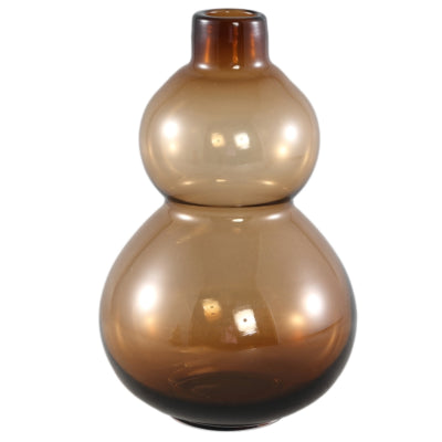 Ptmd vase kato verre ambre 27 cm | 2 pièces