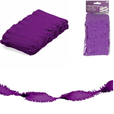 Folat guirlande torsadée papier crépon violet 6 mètres | 24 pièces