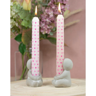 Bougeoir câlin gris 8 cm | 36 pièces