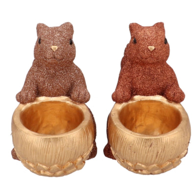 Daan bol en bois courbé Jingle écureuil assis nu couleur cuivre 22 cm 2 assortis | 6 pièces