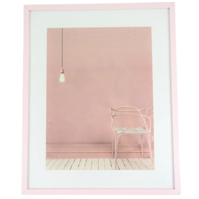 Cadre photo avec passe-partout rose 30 x 40 cm | 6 pièces