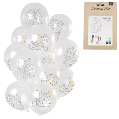 Folat ballons figurine origami 2 ans 30 cm lot de 12 | 24 pièces