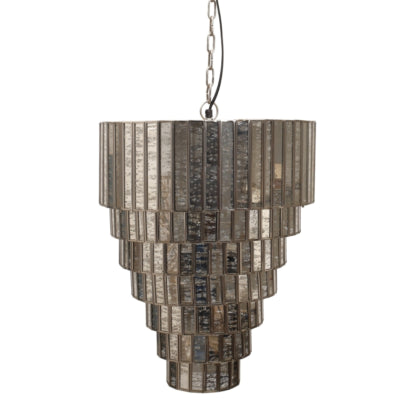 Ptmd lampe suspendue ceylin couleur argent 51 cm | 2 pièces