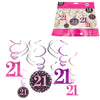 Amscan pendentif spirale joyeux anniversaire 21 ans 61 cm lot de 12 | 48 pièces