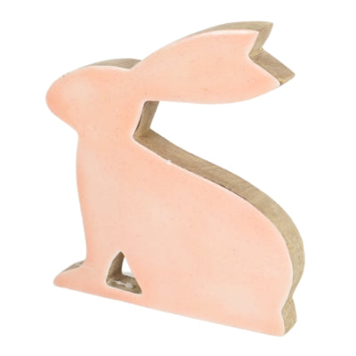 Figurine lièvre rose 21 cm | 6 pièces