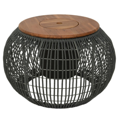 (r) table d'appoint avec compartiment gris séville 58 cm | 2 pièces