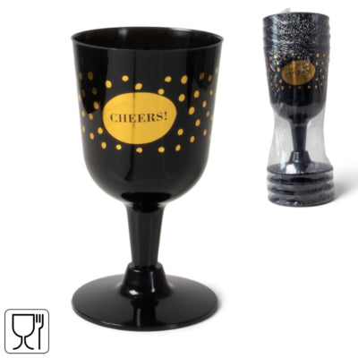 Verres à vin Senza couleur or noir 140 ml 4 pièces | 24 pièces