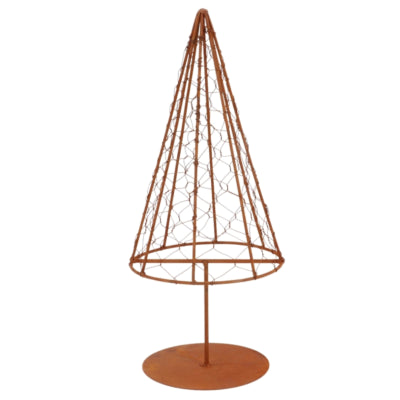 Daan grille de sapin de Noël en bois courbé métal brun rouille 33 cm | 12 pièces