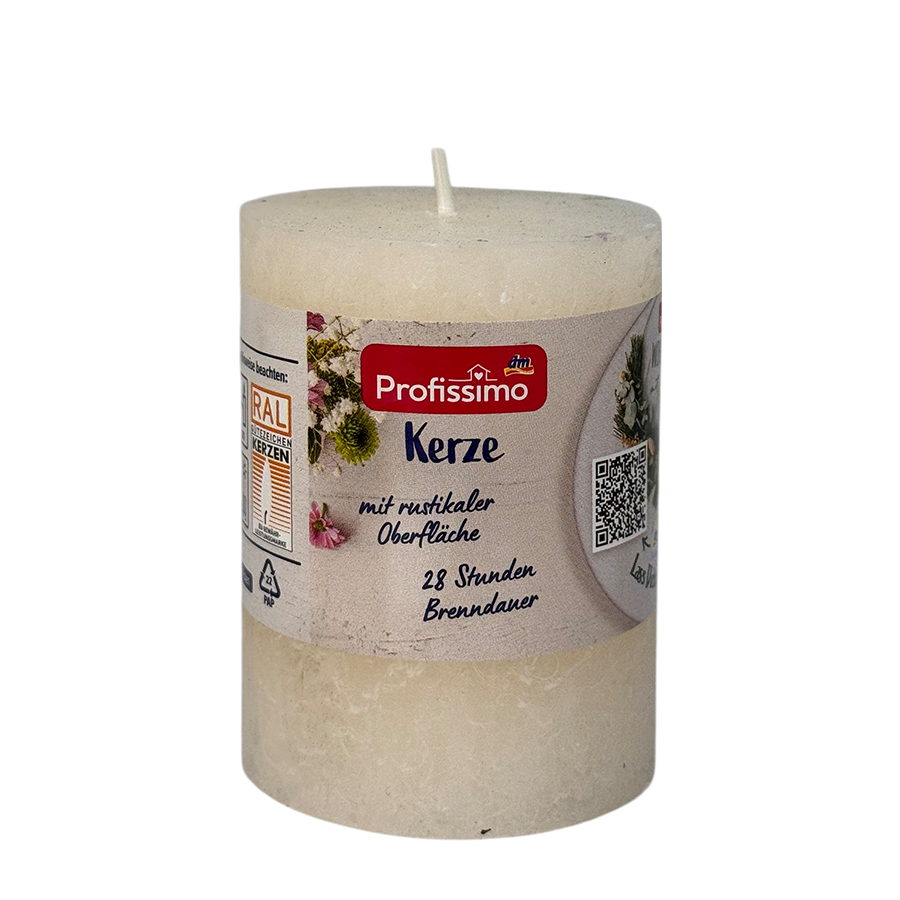 Bougie pilier rustique Profissimo ivoire 80 58mm