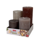 Profissimo bougie pilier rustique métallique set chaud 4 pièces