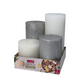Profissimo bougie pilier rustique métallique set argent blanc 4 pièces