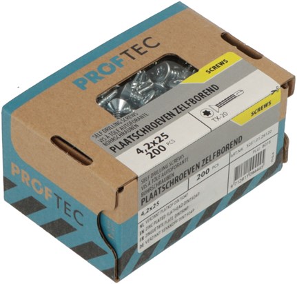 Plaque Proftec chr. autoperceuse vz pk din7504p torx tx20 ​​​​4,2x13 | 200 pièces - 5251.01.28520