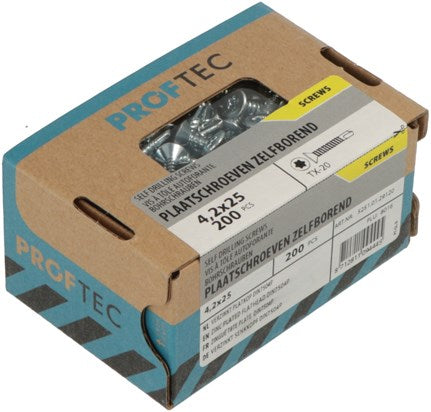 Plaque Proftec chr. autoperceuse vz pk din7504p torx tx20 ​​​​4,2x32 | 200 pièces - 5251.01.29320