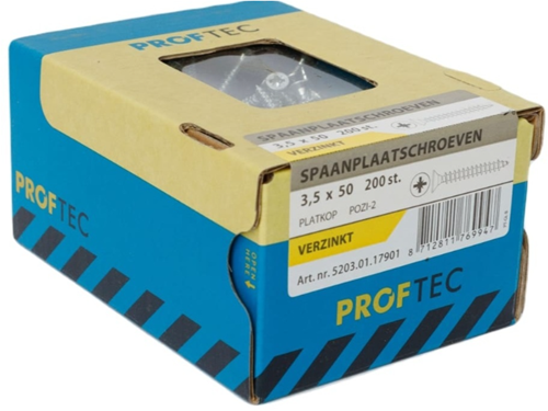 Vis pour panneaux d'aggloméré Proftec vz pk pz2 3,5x50 | 200 pièces - 5203.01.17901