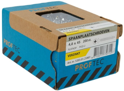 Vis pour panneaux d'aggloméré Proftec vz pk pz2 4,0x45 | 200 pièces - 5203.01.25801