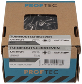 Vis à bois de jardin Proftec acier inoxydable-410 lk + pointe coupante torx tx20 ​​​​​​4.0x50 30 | 200 pièces - 5207.31.25901 - afbeelding 1