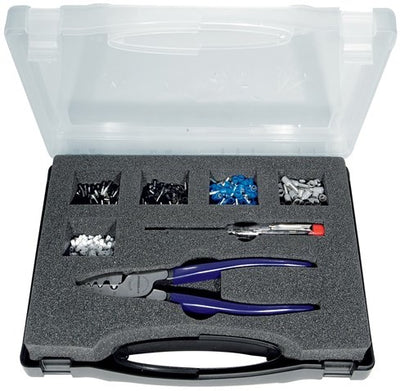 Gamme de viroles Promat tecwerk | 502 pièces 0,50-4,00 mm² | pinces pour testeur de phases | coffret d'assortiment - 4000810404