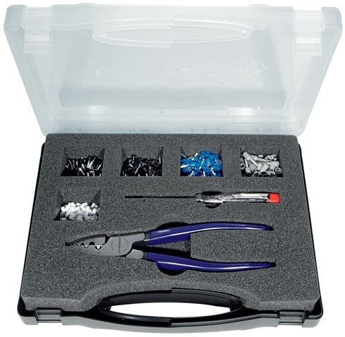 Gamme de viroles Promat tecwerk | 502 pièces 0,50-4,00 mm² | pinces pour testeur de phases | coffret d'assortiment - 4000810404