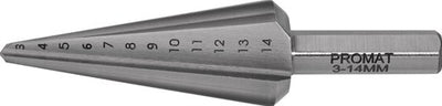 Perceuse à plaque étagée Promat tecwerk | plage de perçage 3-14 mm | hss longueur totale 58 mm | nombre de coupes 2 - 4000862031