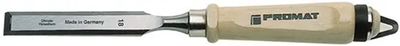 Ciseau à bois Promat | largeur de coupe 22 mm avec pince | manche en bois de hêtre blanc forme ulm | acier au chrome vanadium - 4000815182