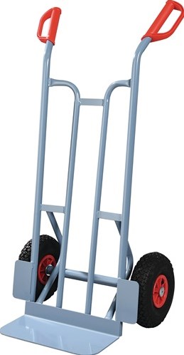 Diable Promat tecwerk | hauteur 1150 mm scoop-l150xw400mm | pneumatiques | capacité de charge 250 kg | bleu pigeon, ral 5014 - 9000443049