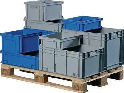 Poubelle de transport Promat tecwerk | l400xl300xh120mm | poignée en coque pp grise | parois latérales fermées - 9000447800