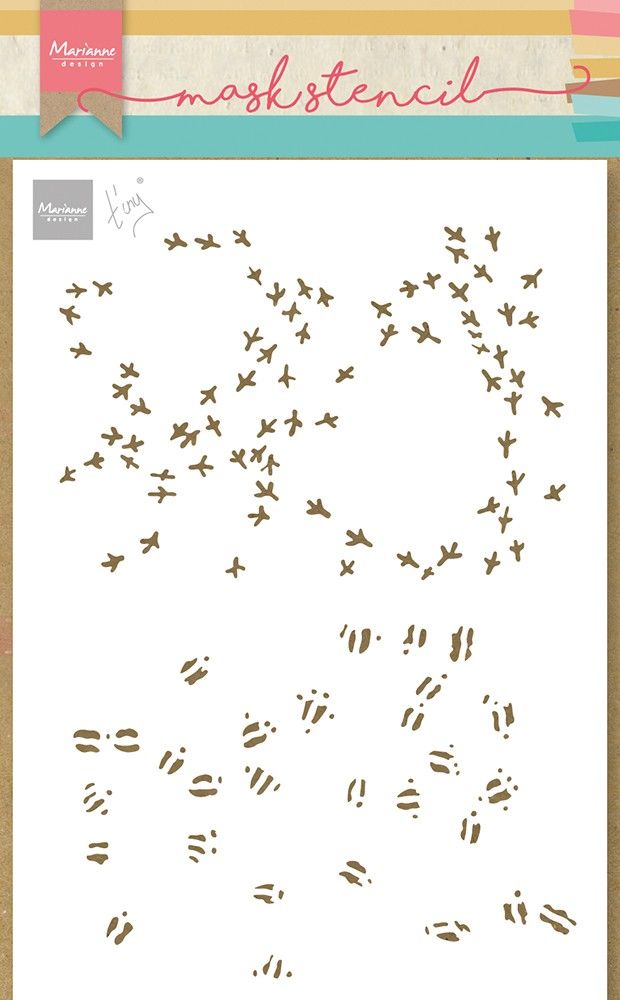 Marianne design • pochoirs de masque imprimés de cerfs et d'oiseaux de Tiny