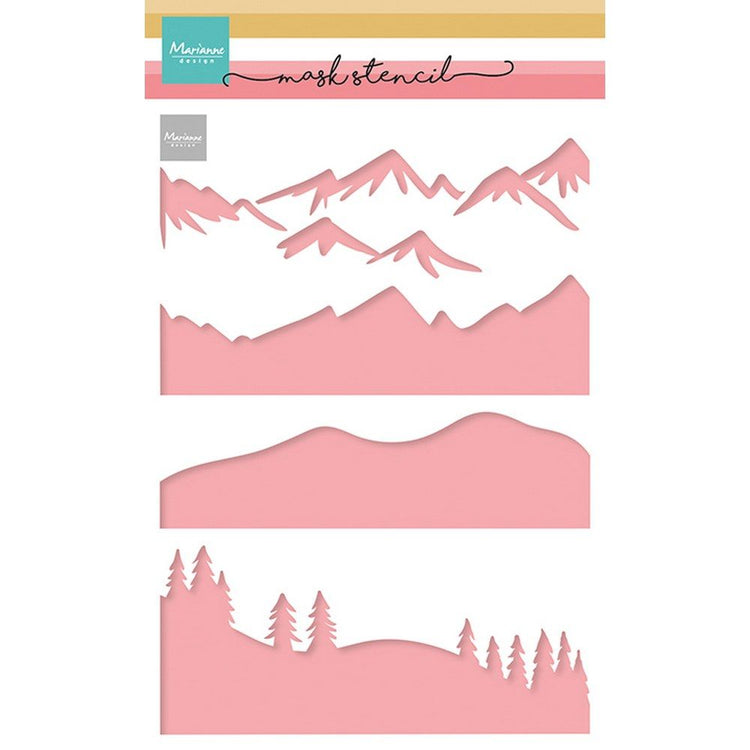 Marianne design • pochoir de masque paysage de montagne