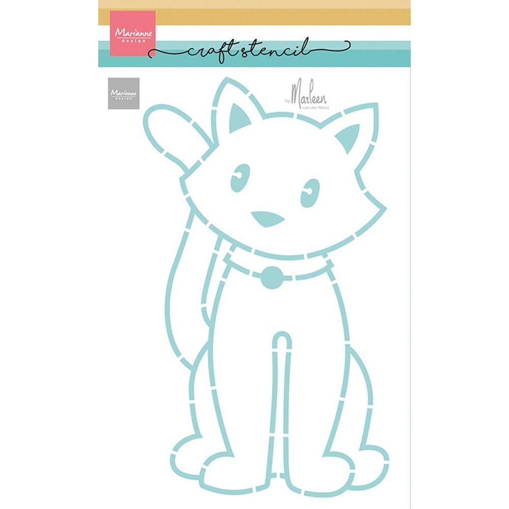 Marianne design • pochoir artisanal chat assis par Marleen