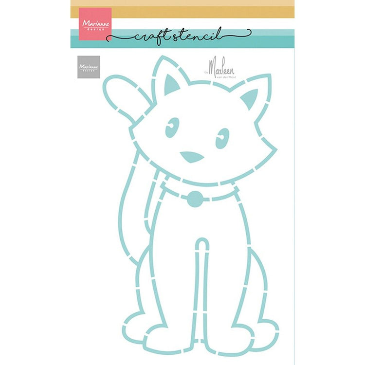 Marianne design • pochoir artisanal chat assis par Marleen