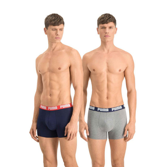 Puma Basic Boxer Men (pack de 2) Gray Blue Taille S