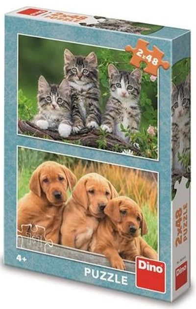 Puzzle Puppies et chatons 2 x 48 pièces