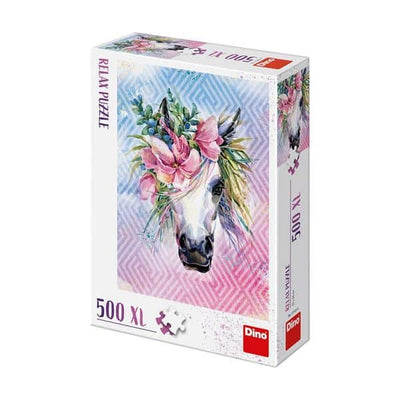 Puzzle Unicorn avec des fleurs 500xl pièces