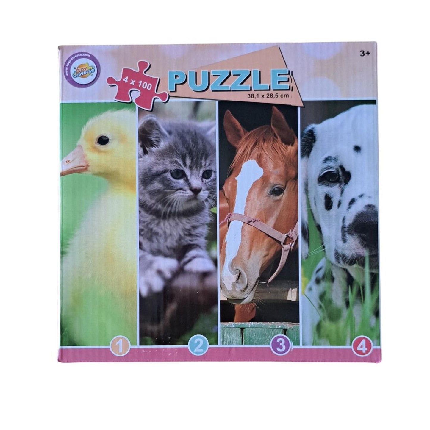 Puzzle univers jouet 4x 100pcs 38x28,5cm