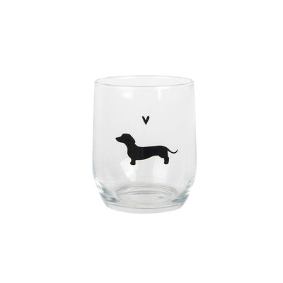 Clayre eef verre à boire teckel 300ml ø 8x9 cm verre
