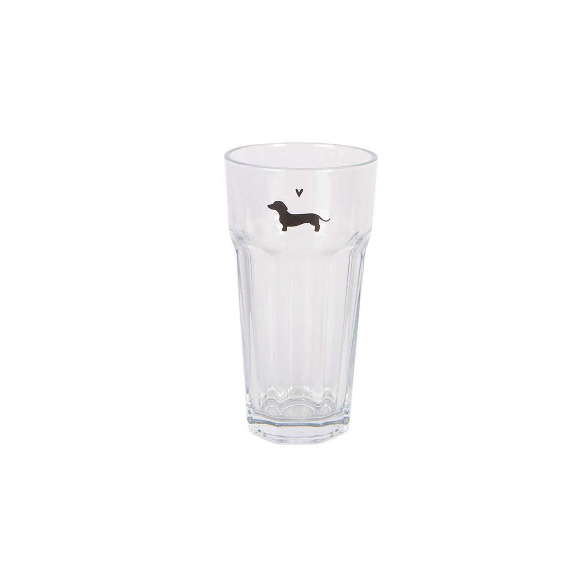 Clayre eef verre à boire teckel 320ml ø8x15 cm verre