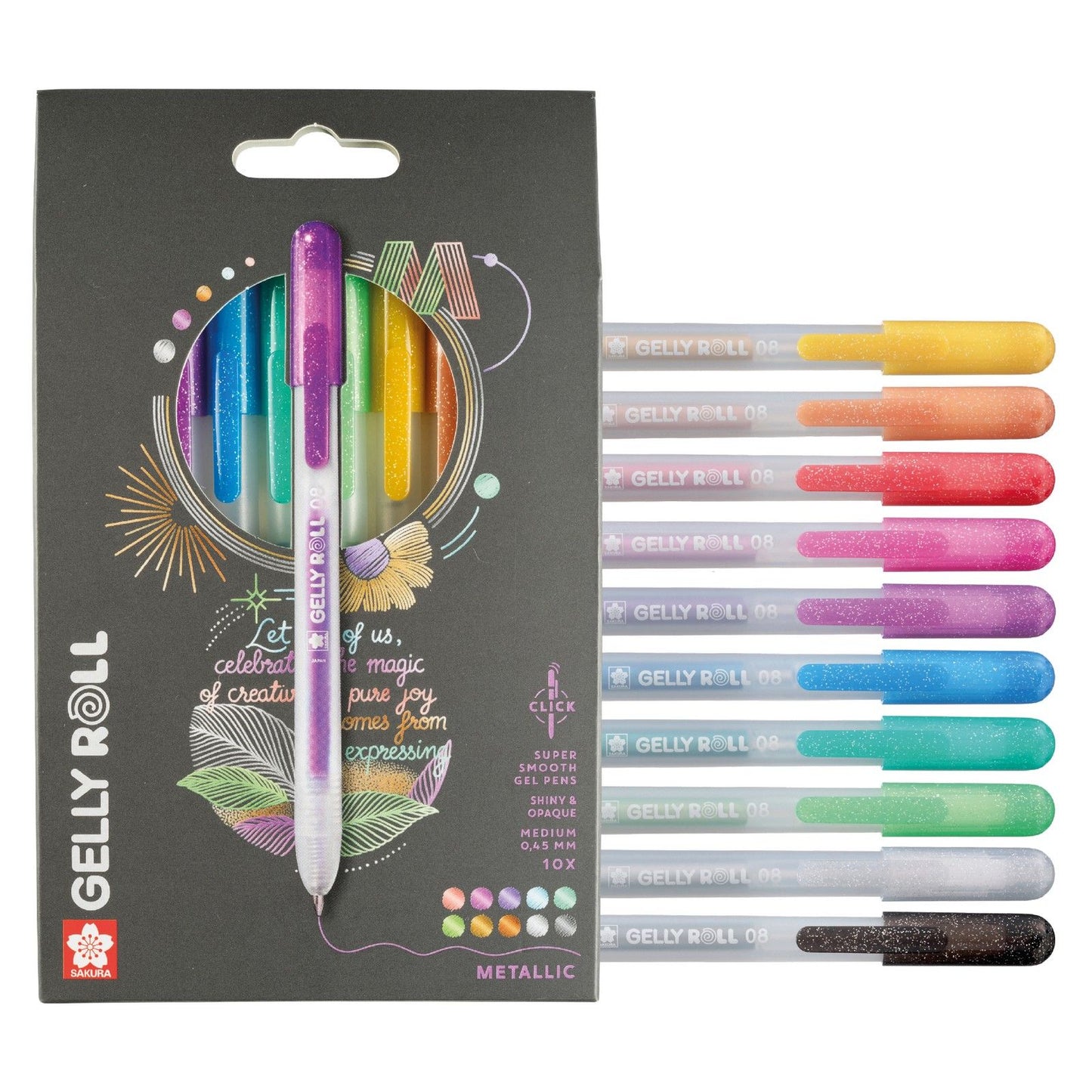 Sakura • ensemble métallique rétractable gelly roll 10pcs