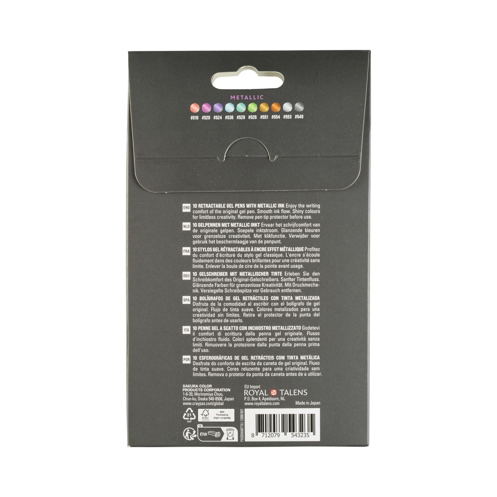 Sakura • ensemble métallique rétractable gelly roll 10pcs