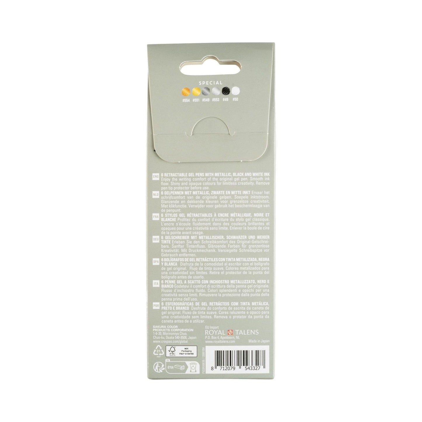 Sakura • Gelly Roll rétractable spécial mélange 6 pièces