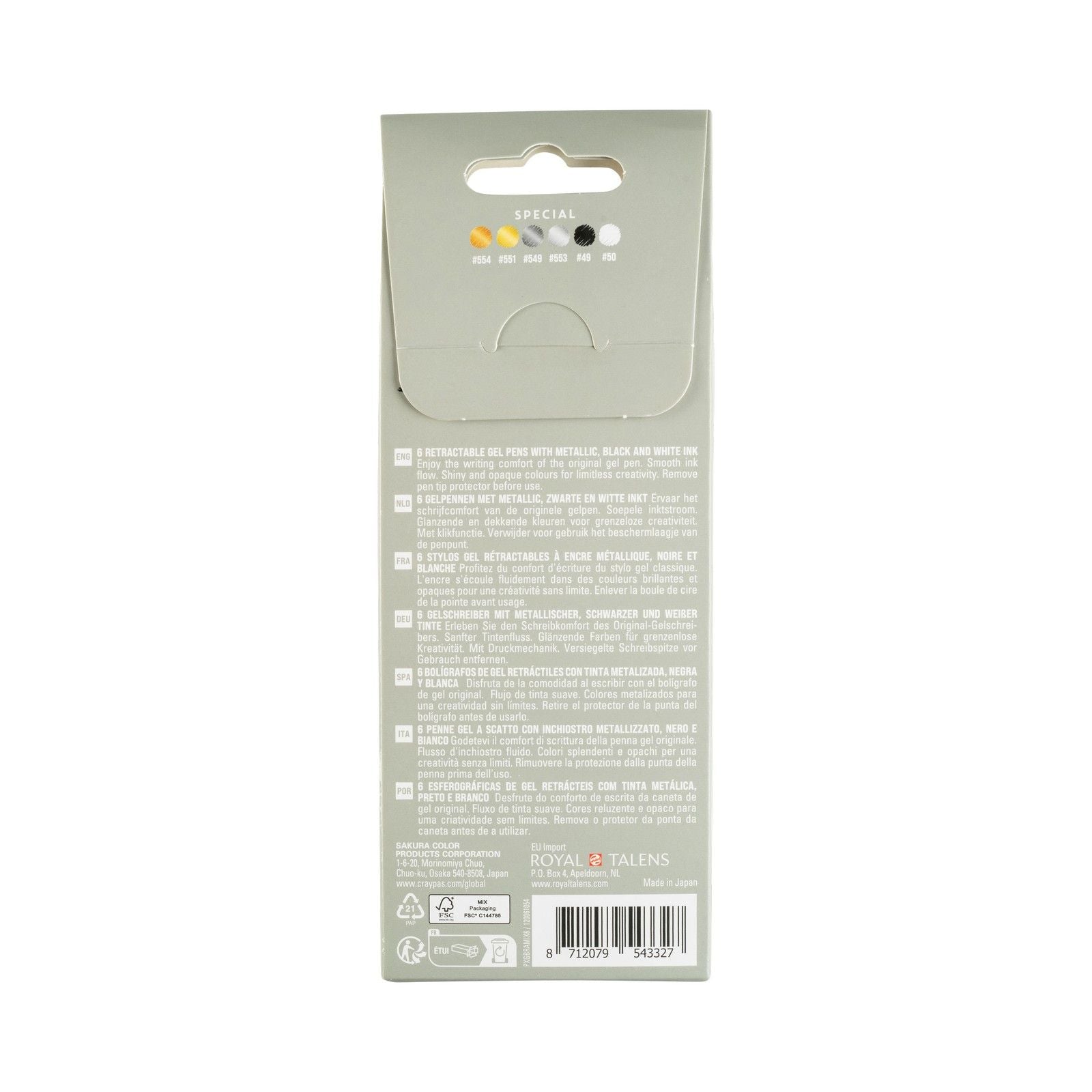 Sakura • Gelly Roll rétractable spécial mélange 6 pièces