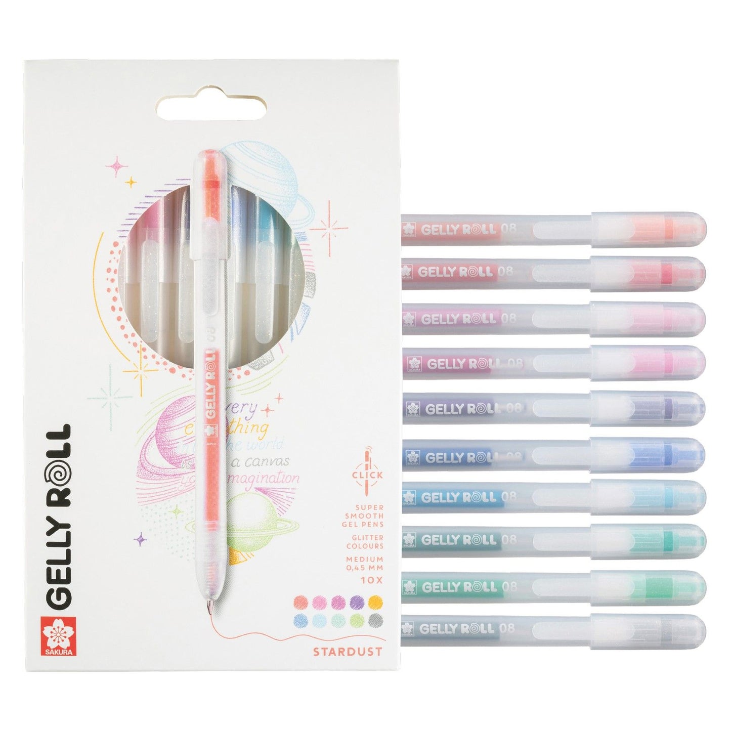 Sakura • ensemble de poussière d'étoile rétractable Gelly Roll 10 pièces