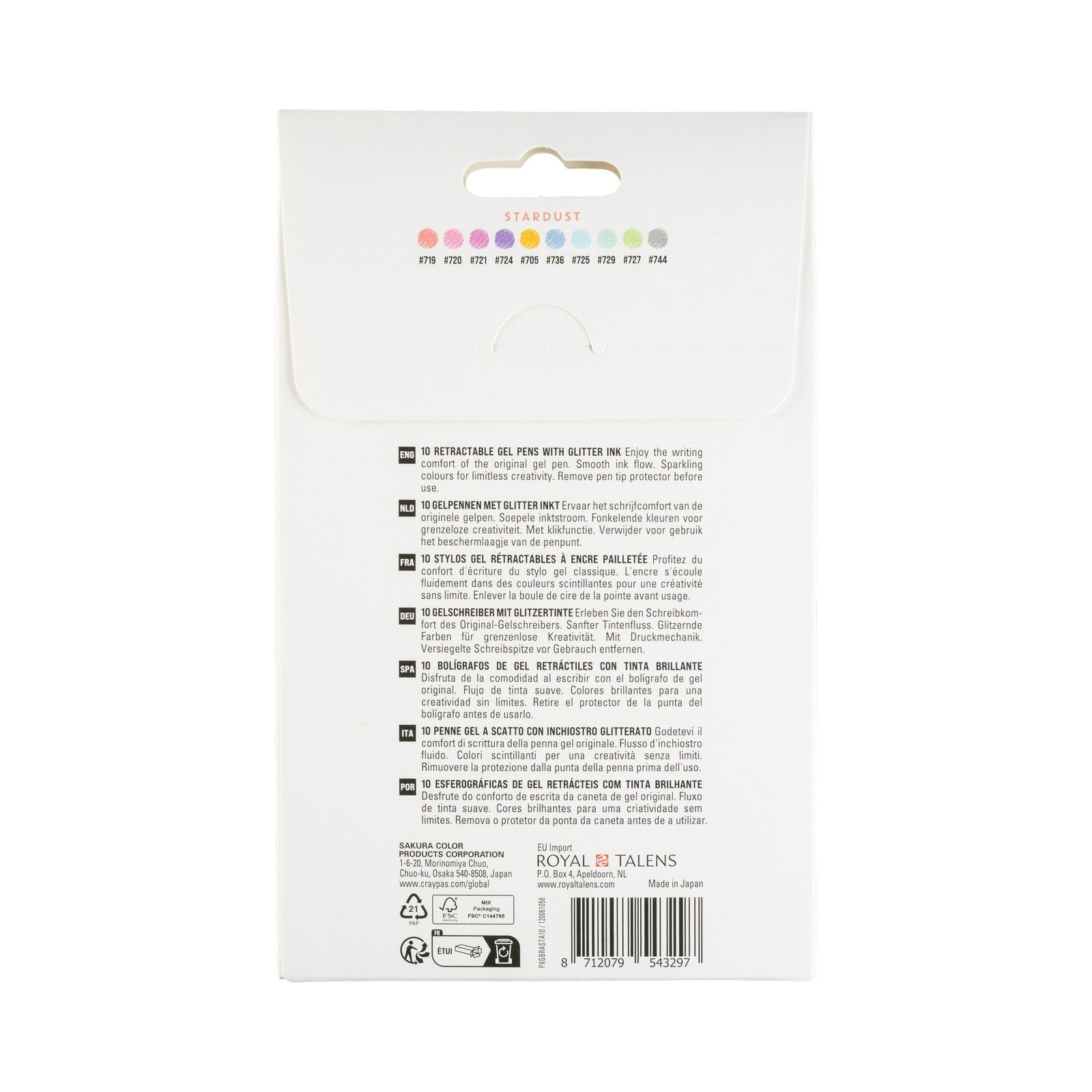 Sakura • ensemble de poussière d'étoile rétractable Gelly Roll 10 pièces