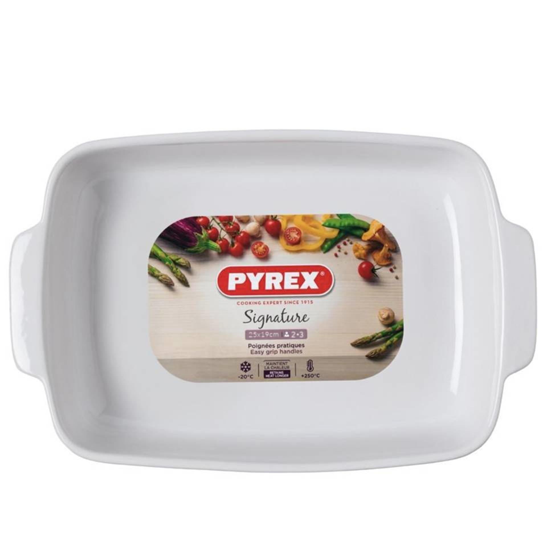 Plat à pâtisserie signature Pyrex 25x19x7cm blanc