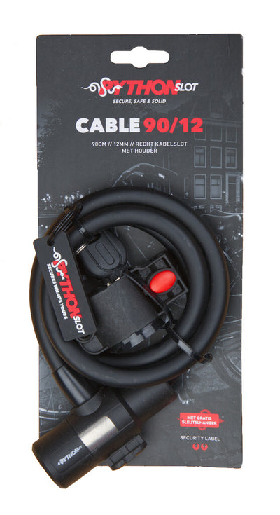 Python Pythonslot Cable Lock de 12 mmx90cm, avec support