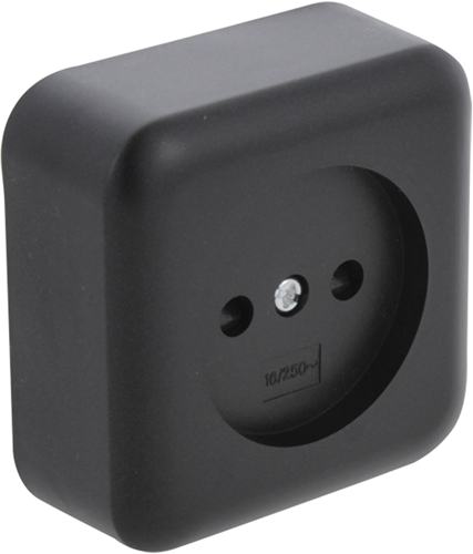 Prise Q-link | construction | 1 fois | avec protection contre les contacts | noir - 00.945.40