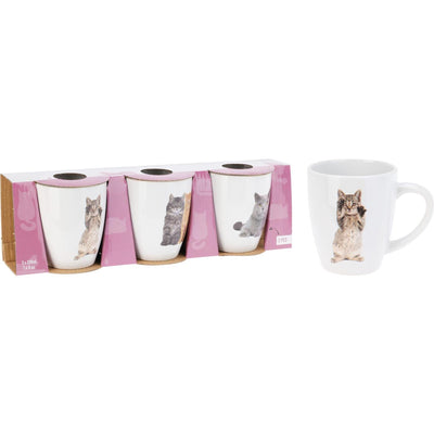 Excellent ensemble de tasses d'articles ménagers chats 3 pièces 220ml