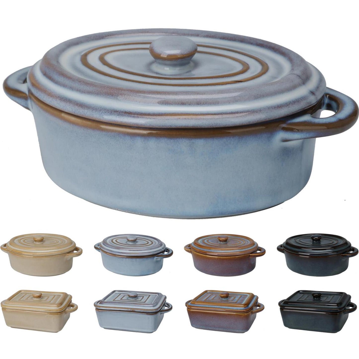Cocotte en céramique Excelent houseware, rectangulaire ou ovale