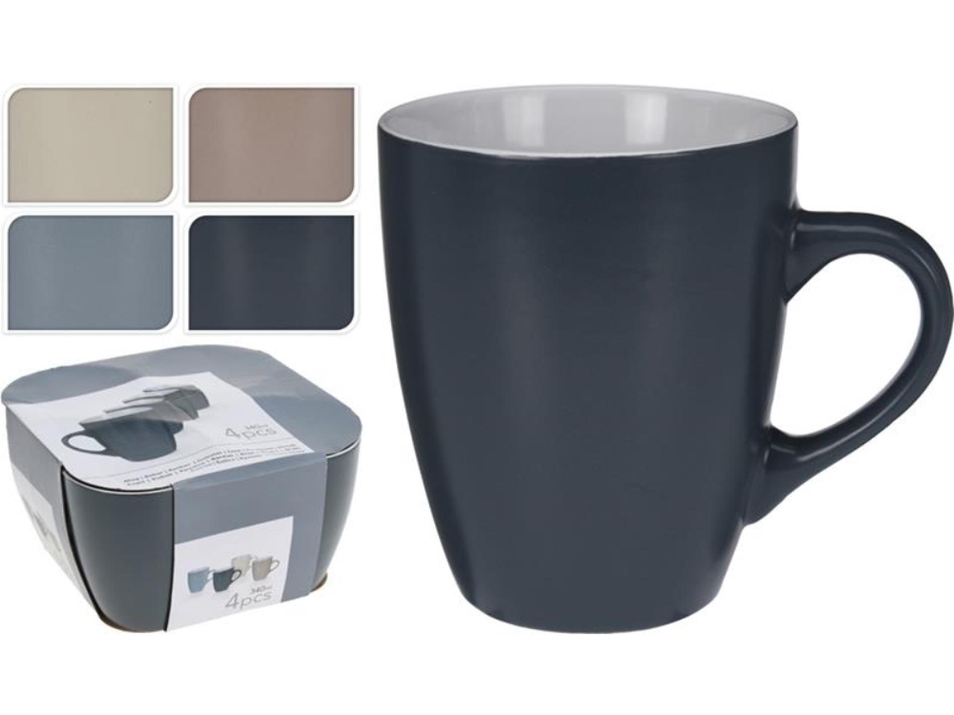 Excellente tasse en faïence pour articles ménagers, 340 ml, lot de 4 pièces