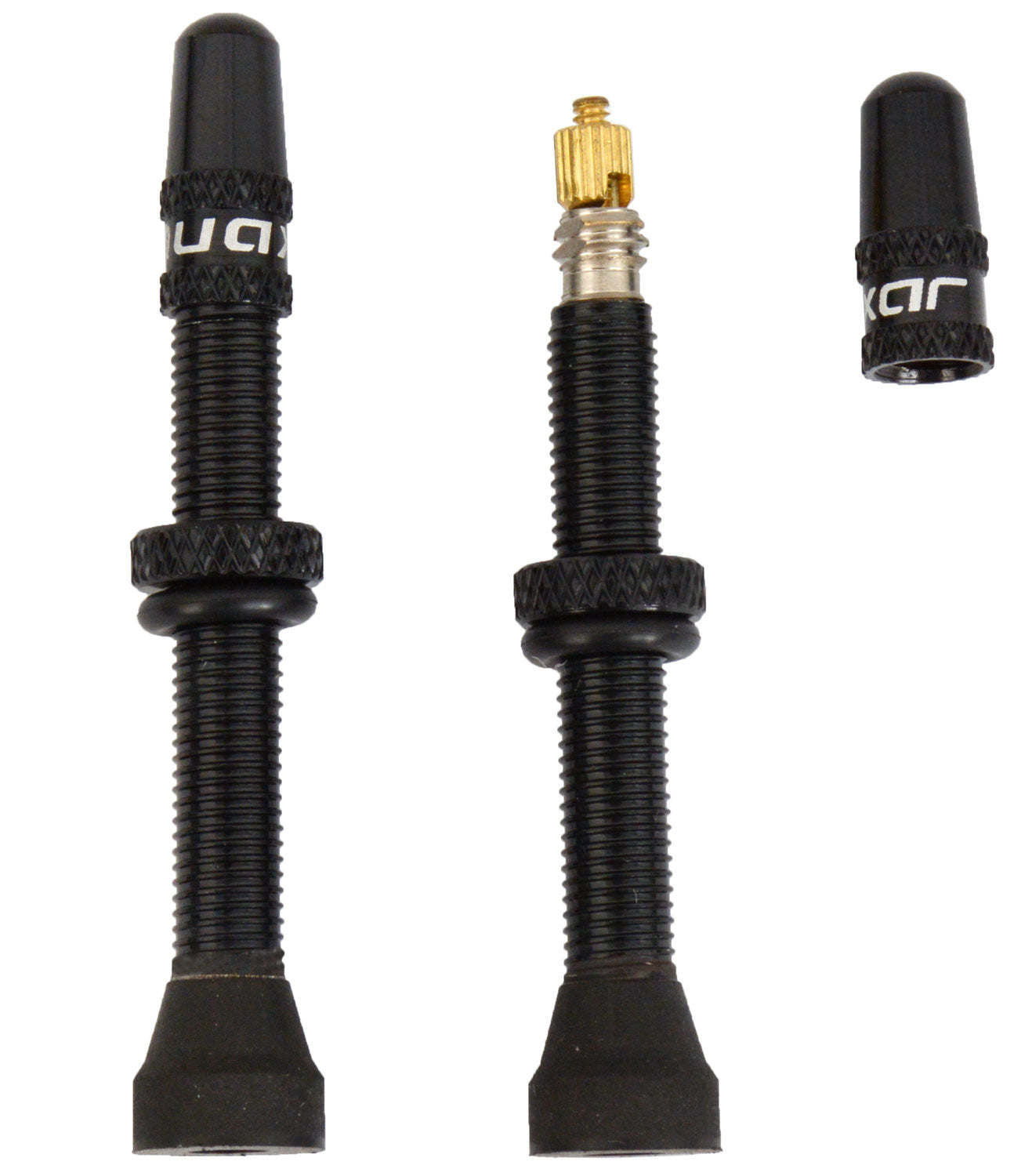 Valves tubeless Quaxar universelles aluminium noir